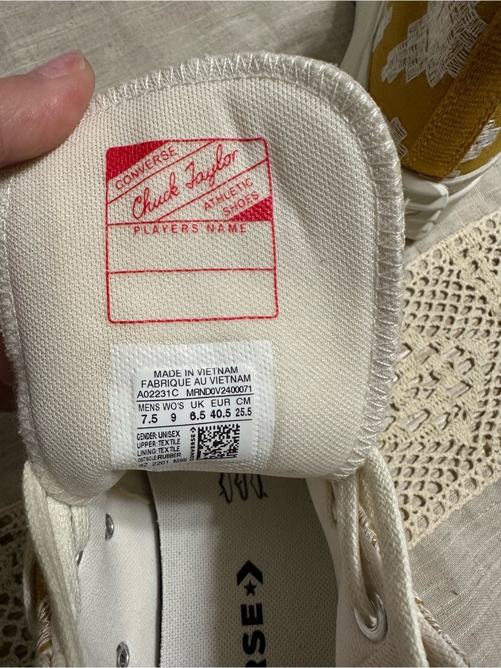 Converse Run Star Hike Festival High Top Platform Sneakers Embroidery Goldtone 9 - Picture 11 of 12
